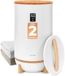 SereneLife Hot Towel Warmer Bucket w/ Customized Fragrance for Bathroom and Spa, Luxury Towel Heater Gift for Him or Her, Auto Shut Off, LED Display, Fits 2 Large Towels, Blankets, Bathrobes - Bamboo