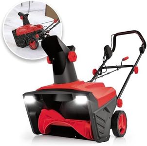 GYMAX Snow Blower, 20” Corded Walk-Behind Snow Blower with 15 AMP Motor, 30 FT Throwing Distance, Directional Chute & Dual LED Lights, Electric Snow Thrower Shovel for Driveways, Sidewalk (Red 20")