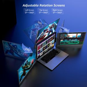 KPKUE 14" Triple Screen Extender – Portable Laptop Monitor