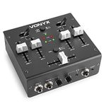 VONYX VDJ2USB 3-Channel Stereo DJ Mixer with Full-Duplex USB Port & Built-in Audio Interface