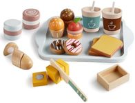 BABESIDE Wooden Baby Doll Playsets, Pretend Play Food Set, Baby Doll Accessories Dolls Feeding Set fit Kids Pretend Play Toys, Age 6+
