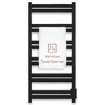 WarmlyYours Heated Towel Warmer for Bathroom - Matte Black Towel Warmer Rack, Wall-Mounted Heated Towel Rack and Dryer with 12 Stainless Steel Bars, Hardwired Electric Bath Towel Heater 120V, Grande