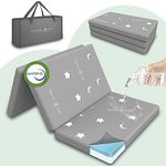 Home4me Pack n Play Mattress 38" x 26"x 2.4'', Portable Trifold Pack and Play Mattresses, Dual Sided Playpen Mattress, Toddler Baby Crib Memory Foam Mattress Removable Washable Cover Fits, Grey