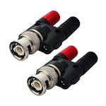 onelinkmore Bnc Male Plug To 2X 4Mm Dual Banana Female Jack Socket Binding Post Rf Coax Coaxial Splitter Connector Bnc Banana Adapter Pack Of 2