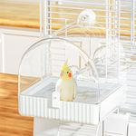 BUCATSTATE Hanging Bird Bath For Cage, 3 In 1 Bird Bathtub/Bowl/House, Bird Cage Accessories Suitable for Small Medium Birds, Lovebirds, Finches, Parakeets, Mannikin (17.9 * 17 * 18.9cm)