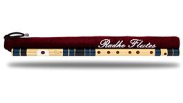 Radhe Flutes | Right Handed C Natural With Velvet Cover | Tuned With Tanpura A=440Hz | PVC Fiber | Dark Blue & Black