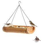 LIVEONCE Garden Decorative Bamboo Hanging Bird Feeder Clear Bird Feeders for Window Viewing-Bird Feeder Pack of 1