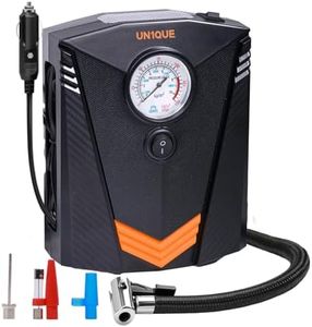 UN1QUE Tyre Inflator for Car, 150PSI Car Air Pump, 12V DC Portable Air Compressor for Tyre, Fast Inflation Speed Inflator Pump with LED Light