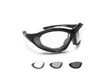 Bertoni Motorcycle Goggles Photochromic Lens Interchangeable Arms Strap mod.333 Motorbike Sunsensor Riding Padded Glasses (Photochromic)