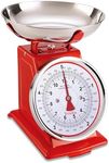 Terraillon Traditional Kitchen Scale, Manual Tare, Large Dial, 5 kg Capacity, Tradition 500 - Red