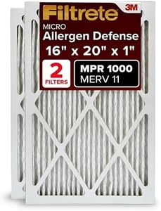 Filtrete 16x20x1, AC Furnace Air Filter, MPR 1000, Micro Allergen Defense, 2-Pack (exact dimensions 15.719 x 19.719 x 0.84)