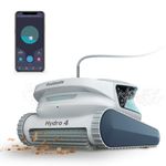 Poolmate Hydro 4 Pool Robot, Pool Vacuum for Inground and Aboveground Pools, Floor, Wall and Waterline Cleaning and Scrubbing, Smart WiFi and Blutooth App Control, 50' Cord,Top Load Filter Basket
