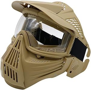 Tactical Mask Airsoft Masks, for Airsoft BB Hunting, CS Game Full Face Tactical Gear, Impact Resistant with Goggles, Motocross Skiing Outdoor Activities