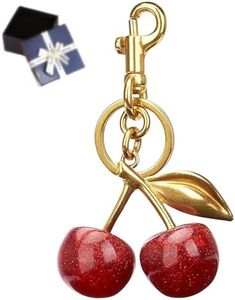 LeKuni - Llavero de cereza, regalo para maestro de escuela, fin de año, elegante cereza, bolsas con encanto, gracias regalo Atsem para mujer, maestro niñera, señora, Navidad, Pascua, cumpleaños,