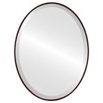 OVALCREST - Oval Beveled Wall Mirror for Home Decor - Singapore Style - Black Cherry - 24x30 Outside Dimensions