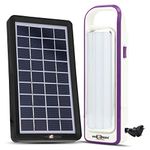 Pick Ur Needs Rechargeable Led Tube Bulbs Lantern Home Emergency Light, Portable Lamp With Solar Panel, Purple