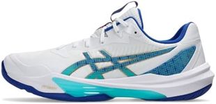 ASICS Men's Sky Elite FlyteFoam Mid Top 3 Volleyball Shoes, 10, White/ASICS Blue