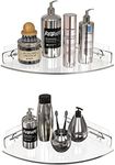 GeekDigg Acrylic Shower Caddy, 2-Pack - No-Drill, Space-Saving Corner Shelves, 10.56" D x 11.43" W x 2.05" H - Ideal for Shampoo, Cream and Gadgets - Transparent Design to Organize Shower Essentials