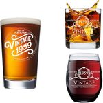 Humor Us Goods 65th Birthday Gifts for Men Bundle (Set of Three) - Whiskey Glass, Beer Glass, and Wine Glass - 65 Year Old Gift Ideas, Christmas, Valentines, Birthday Gifts for Him