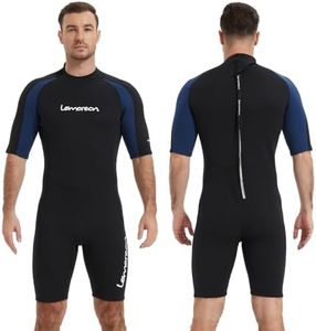 Lemorecn Wetsuits Mens Premium Neoprene Diving Suit 3mm Shorty Jumpsuit(3035,M)