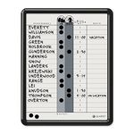 Quartet DuraMax Porcelain In/Out Personnel Board System, 18 Names, 11 x 14-Inches, Black Plastic Frame, Gray (750)