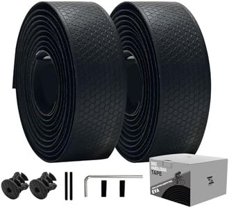 ZoiNavyer Bike Handlebar Tape, Bicycle Bar Tape, Black Bike Grip Tape, EVA Comfort Road Bike Handlebar Tape for an Awesome Comfortable Ride Gravel Bike Cycling(2 Rolls Per Set, Hexagonal Pattern)