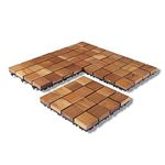 Sharpex Deck Tiles with Interlocking | 1 Piece Teck Wood Floor Decking Water Resistant Tile for Balcony, Terrace, Garden | Quick Flooring Solution for Indoor/Outdoor (Brown, 12 X 12 Inch)