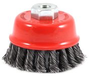 Forney 72782 Wire Cup Brush, Knotted with M10 by 1.25 Arbor, 2-3/4-Inch-by-.020-Inch