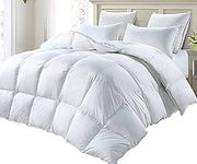 Snugglemore Luxury Goose Feather & Down Duvet Quilt 100% Cotton Downproof Cover Double Stitched Piped Edge (King, 13.5 Tog)