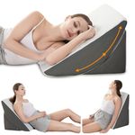 MIOTO 12 Inch Bed Wedge Pillow Set for Sleeping Triangle Wedge Pillows for After Surgrey,Acid Reflux,Snoring Adjustable Memory Foam Pillow Wedge for Back Support with Machine Washable Cover