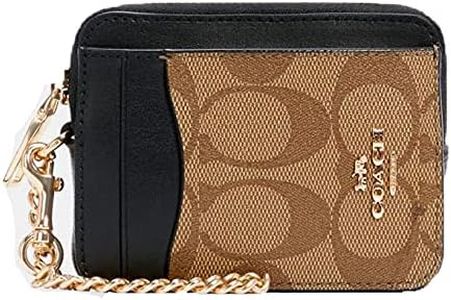 Coach Outlet Zip Card Case In Blocked Signature Canvas