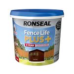 Ronseal RSLFLPPDO5L 5 Litre Fence Life Plus Paint - Dark Oak