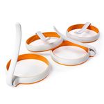 STIRLEX Silicone Fried Egg Rings Set, 4-pack, Round Mold for Pancakes, Breakfast Sandwich, Nonstick Egg Ring for Frying Eggs