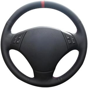 MEWANT DIY Black Genuine Leather Car Steering Wheel Cover for BMW 3 Series E90 E91 E92 E93 2006-2011
