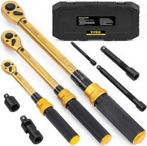 1/4 3/8 1/2-inch Drive Click Torque Wrench, 8Pcs Torque Wrench Set 10-220in.lb, 10-45ft.lb, 10-160ft.lb with Adapters, ±3% Accuracy, 72-Tooth Dual Scale Torque Wrenches for Bike, Moto, Car Repair