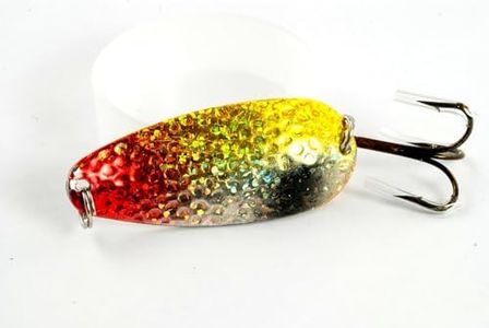 Akuna [JM 68] 2.45-Inch Hammered Spoon Fishing Lure for Bass/Salmon/Trout/Muskie, Two JM 68-34, Holographic Chartreuse, Two of One Color