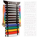 Winartton 12 Belts Karate Belt Display Rack with Stickers, Martial Arts Belt Display Holder, Taekwondo Belt Jiu Jitsu Belt BJJ Belt Display Hanging Holder for Kids and Adults