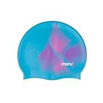 MARU Swimming Hat, 100% Silicone Swim Cap, Unisex Adult Swimming Cap, Lightweight Swimming Caps for Men and Women, Comfortable and Durable Swim Hats Designed in the UK (Blue/Pink/Purple, One Size)