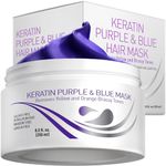 Vitamins Keratin Purple Hair Mask - New Violet Blue Deep Conditioner Hair Toner for Bleached Blonde Platinum Silver Gray Ash White Colored or After Bleach Brassy Hair