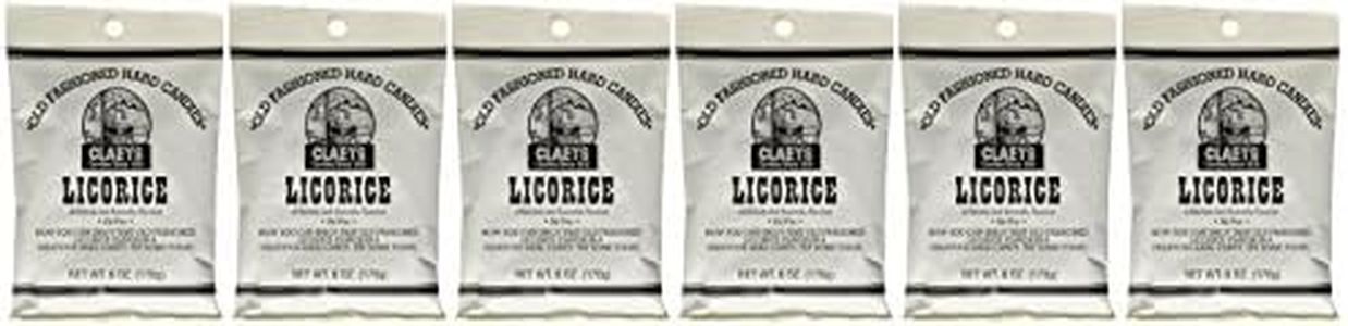 Claeys Candies Licorice - Old Fashioned Hard Candy - Artificially and Naturally Flavored - Fat-Free - 6 Ounce - 6-Pack