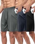 3 Pack Gym Basketball Mens Shorts -