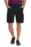 westAce Mens Cargo Combat Shorts 100% Coton 6 Pockets Chino Summer Work Safety Essential Half Pants All Waist 32-44 (Black, 36W)