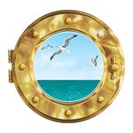 Beistle 57733 Cruise Ship Porthole Peel 'N Place Party Decorations, 12-Inch by 15-Inch Sheet