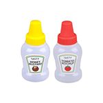 AiDuoWuYiP 2 Pcs Squeeze Bottles 25ml Sauce Bottle Dispensers with Caps Mini Squeeze Containers for Tomato Sauce Salad Dressing Seasoning
