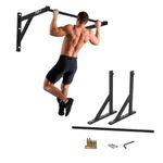 STHENOS Multifunctional Wall Mounted Pull Up/Push Up/Chin Up Bar For Gym Home Exercise, Workout Strength Training Equipment,32Mm Diameter (90 Cm, Black)