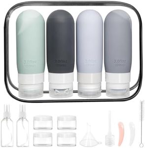 16 Pack Travel Bottles Set,TSA Approved Leak-Proof & Refillable Silicone Containers for Toiletries – Essential Travel Size Bottles, Conditioner, Lotion,Perfect for Personal & Business Travel