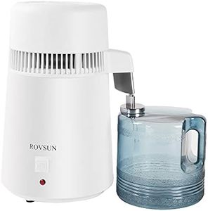 ROVSUN【Upgraded】1.1 Gallon/4L Water Distiller w/Flame-Retardant Material, BPA-Free Container & Stainless Steel Interior for Home, Distilled Water Machine Countertop, Distilling Pure Water Maker, 750W