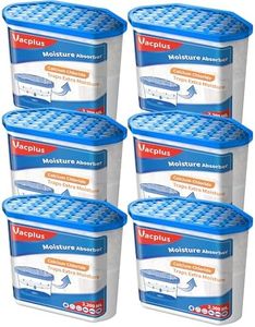 Vacplus Moisture Absorbers 6 Pack, Portable Humidity Absorber Boxes for Your Bathroom, Closet & Car, Dehumidifier with Fragrance Free, 32.0 Oz
