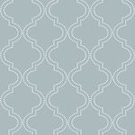 Wall Pops NU1826 Quatrefoil Peel and Stick Wallpaper, Slate Blue