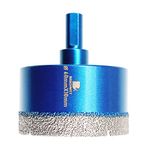 Dry Diamond Core Drill Bit Set,BRSCHNITT 60mm Diamond Hole Saw Core Drill Bit with Triangle Shank for Porcelain Tile Ceramic Stone Granite Marble